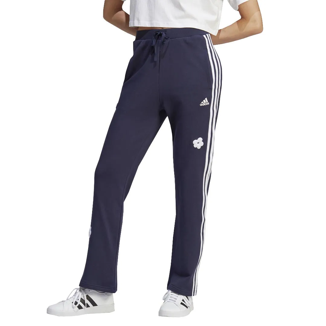 adidas - Damen High-Rise Hose mit Chenille-Blumenapplikationen und 3 Streifen (IC0019)