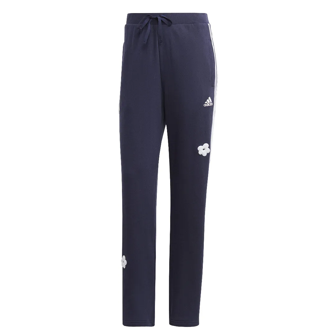 adidas - Damen High-Rise Hose mit Chenille-Blumenapplikationen und 3 Streifen (IC0019)