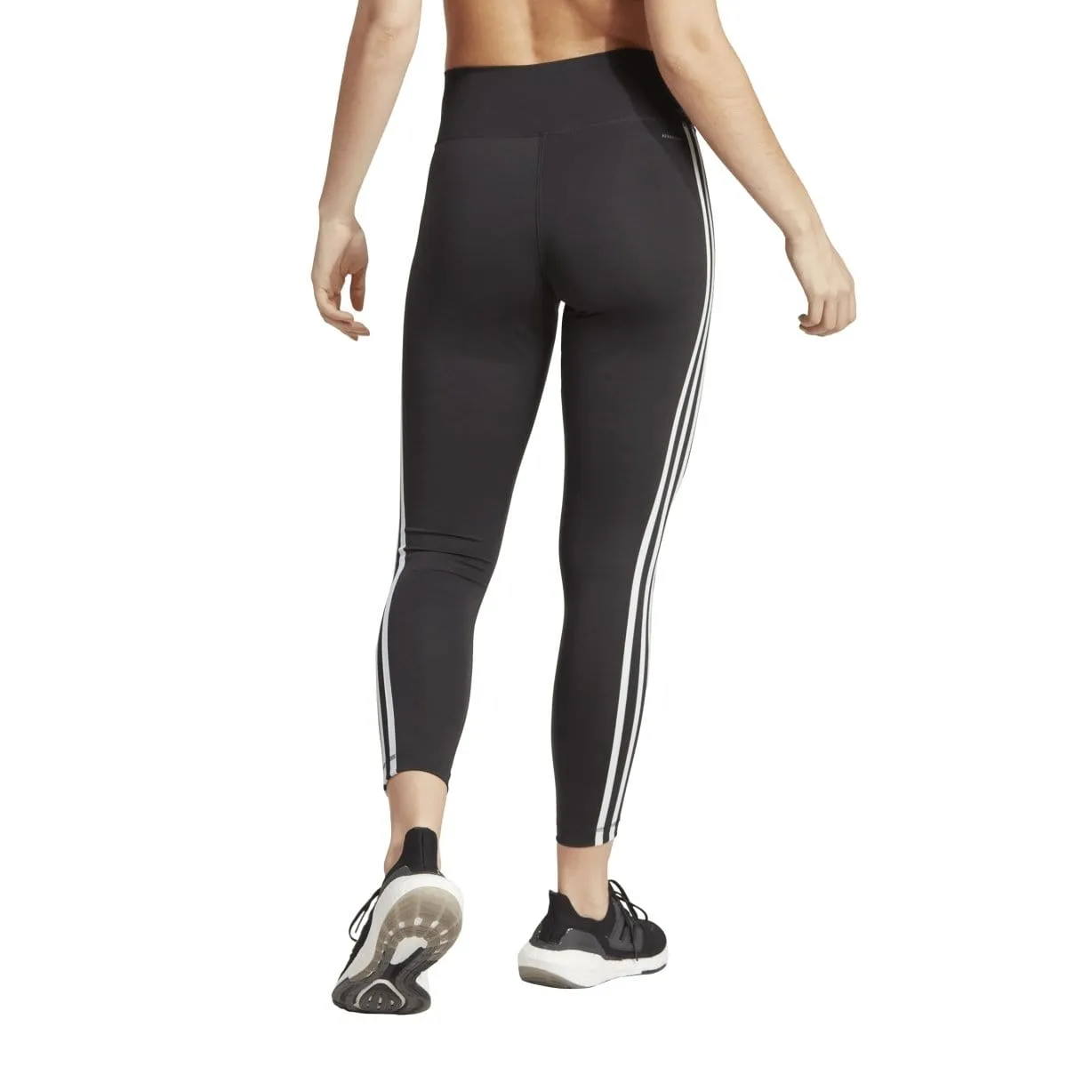 ADIDAS DAMEN TRAIN ESSENTIALS 3-STRIPEN HOCHTAILLIERTE 7/8 SCHWARZE LEGGINGS