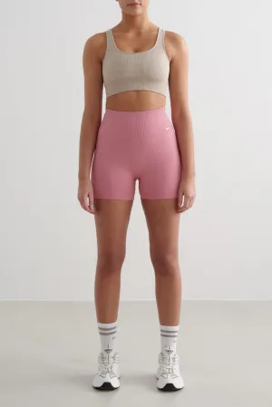 Aim'n Clothing Rippenmuster Nahtlose Midi-Biker-Shorts | Wüstenrose