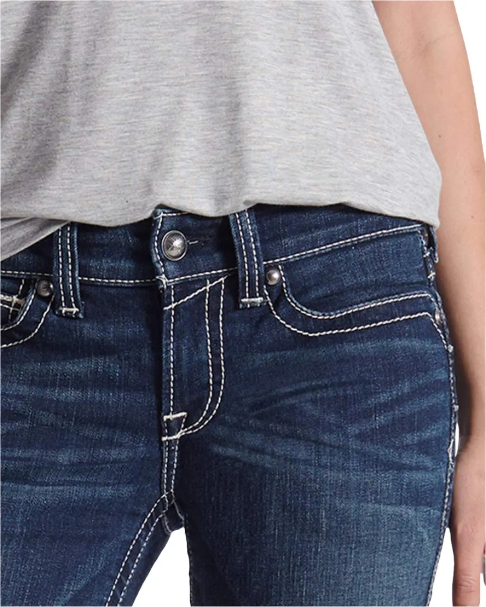 Ariat Damen Real Mid Rise Icon Stackable Straight Leg Jeans Ariat Kleidung