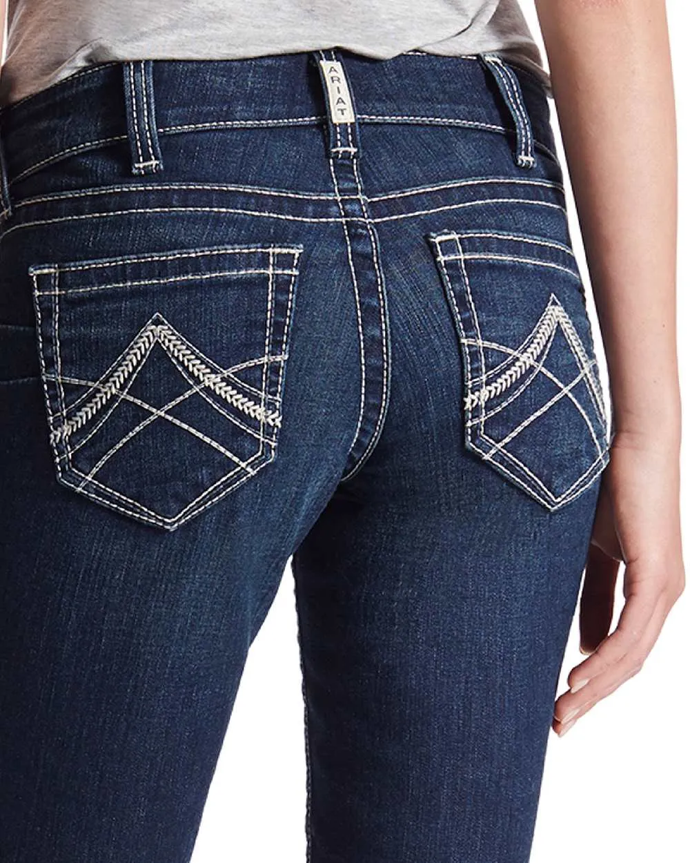 Ariat Damen Real Mid Rise Icon Stackable Straight Leg Jeans Ariat Kleidung