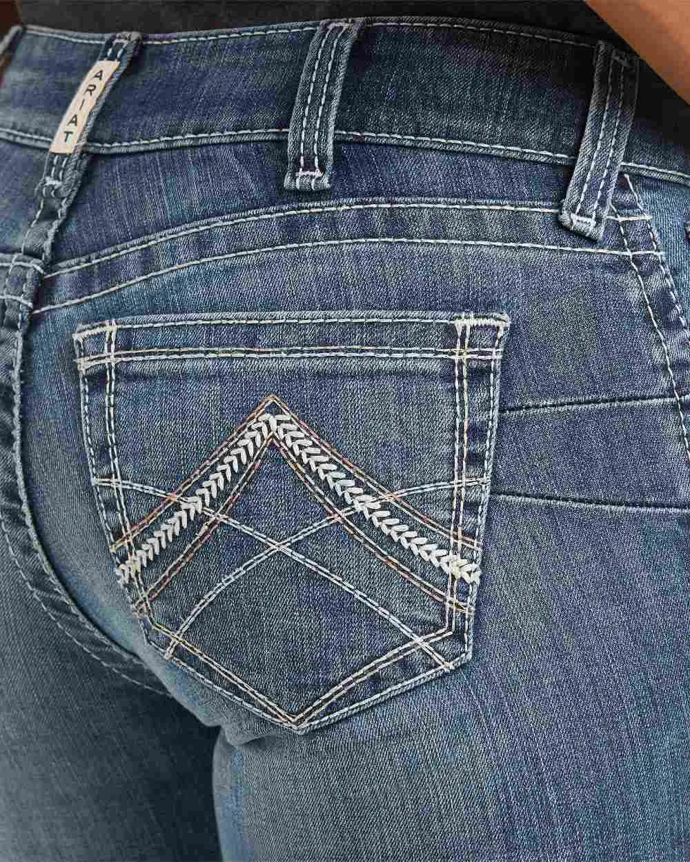 Ariat Damen Real Mid Rise Icon Stackable Straight Leg Jeans Ariat Kleidung