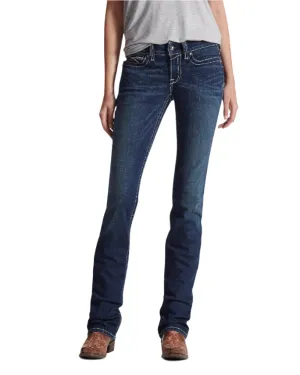 Ariat Damen Real Mid Rise Icon Stackable Straight Leg Jeans Ariat Kleidung