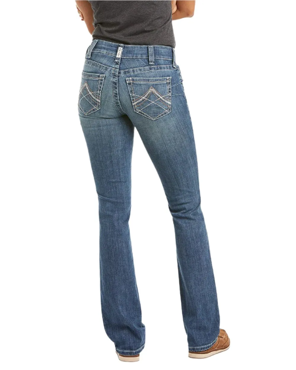 Ariat Damen Real Mid Rise Icon Stackable Straight Leg Jeans Ariat Kleidung