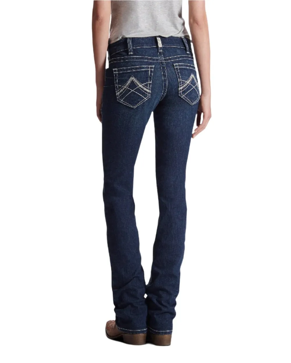 Ariat Damen Real Mid Rise Icon Stackable Straight Leg Jeans Ariat Kleidung