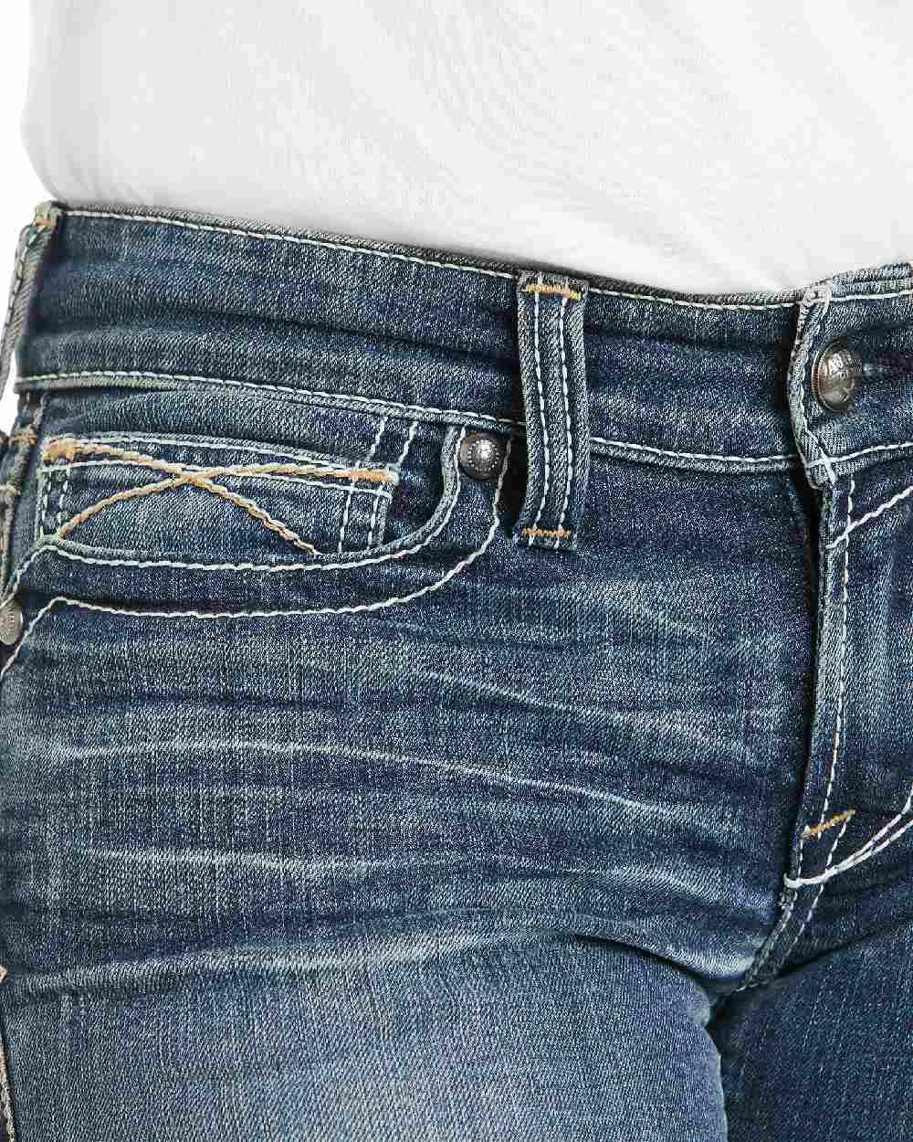 Ariat Damen Real Mid Rise Stretch Whipstitch Bootcut Jeans Ariat Kleidung