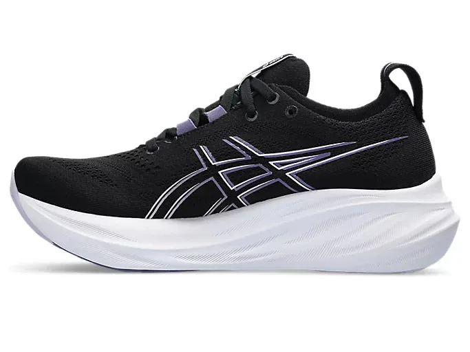 Asics Damen Gel Nimbus 26 - Schwarz/Staubiges Lila (1012B601-003) Asics Laufschuhe