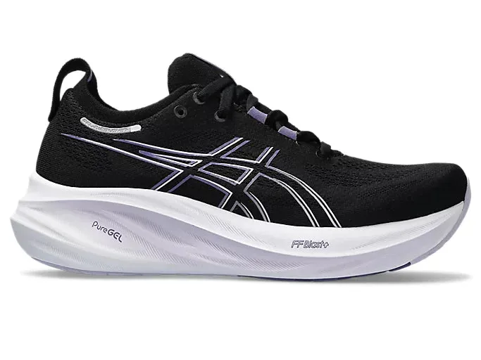 Asics Damen Gel Nimbus 26 - Schwarz/Staubiges Lila (1012B601-003) Asics Laufschuhe