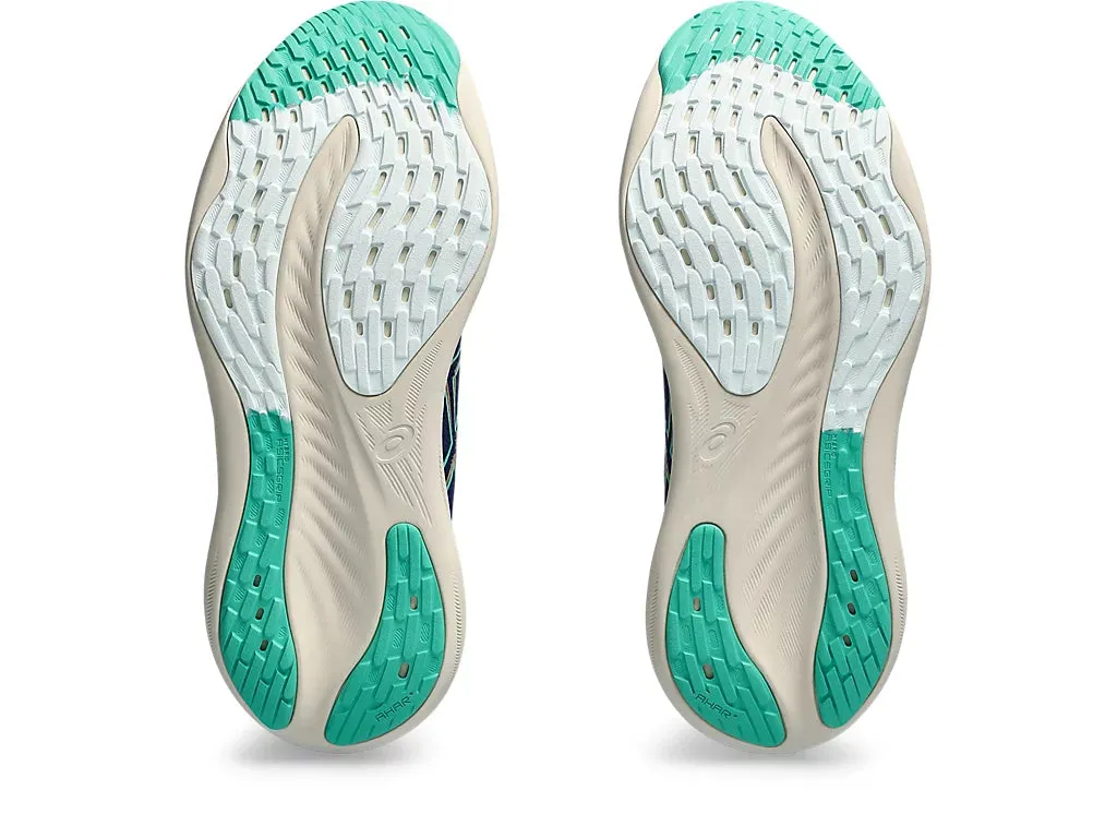 Asics Damen Gel Nimbus 26 - Blaue Weite/Aurora Grün (1012B601-400) Asics Laufschuhe