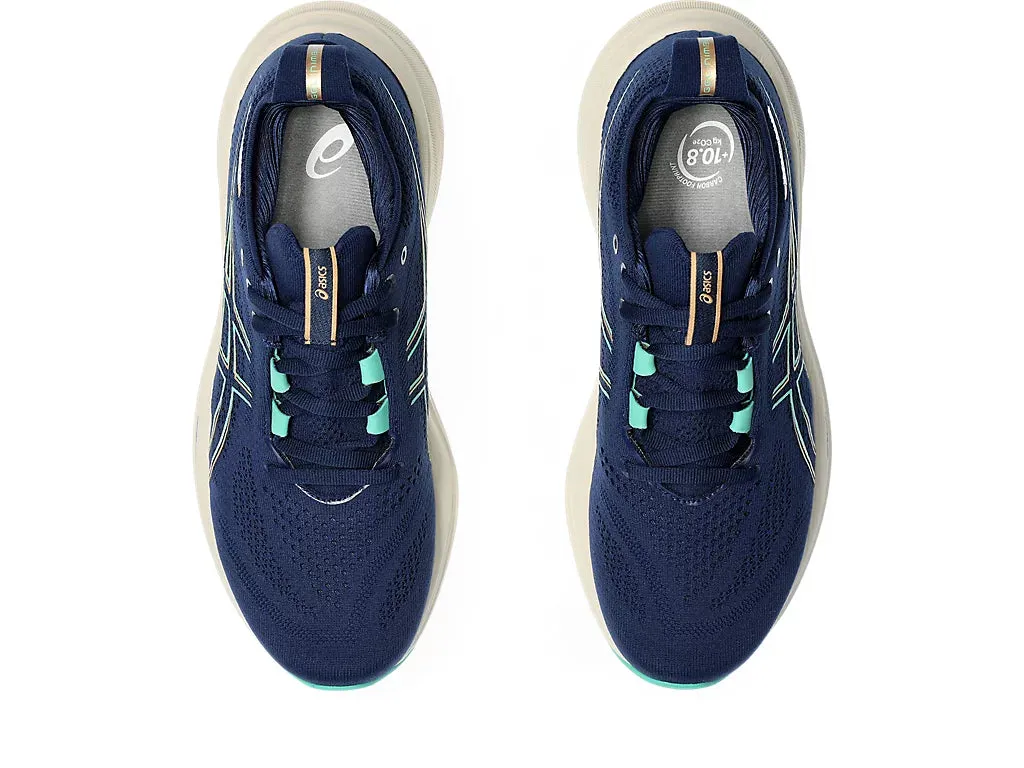 Asics Damen Gel Nimbus 26 - Blaue Weite/Aurora Grün (1012B601-400) Asics Laufschuhe