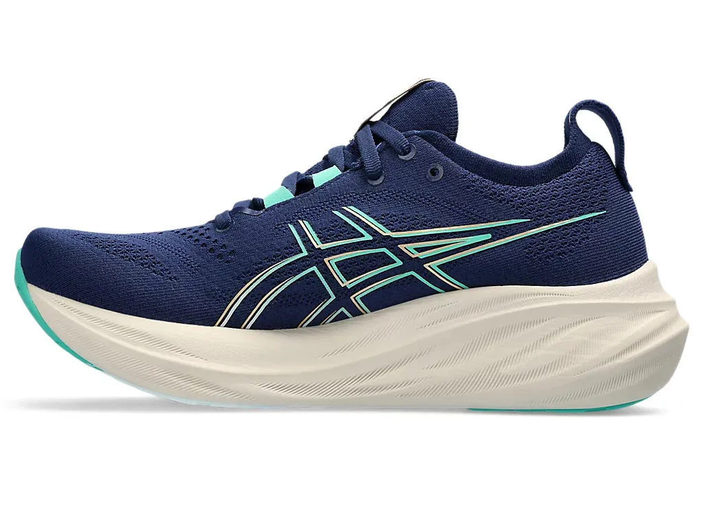 Asics Damen Gel Nimbus 26 - Blaue Weite/Aurora Grün (1012B601-400) Asics Laufschuhe