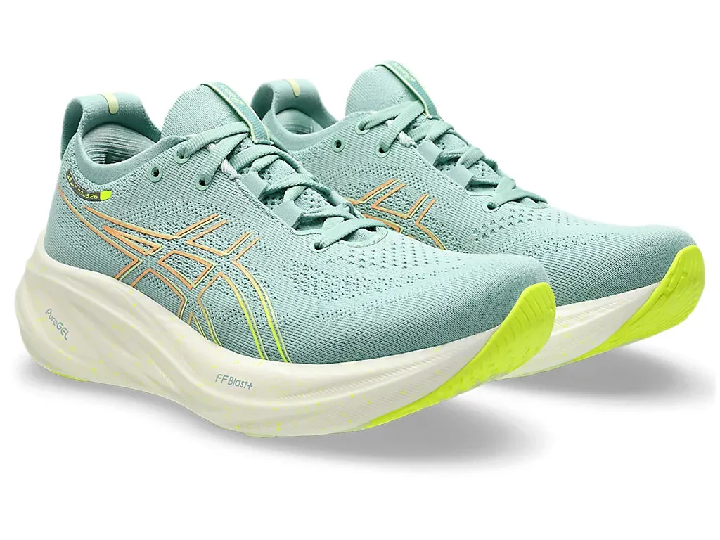 Asics Damen Gel Nimbus 26 - Hell Celadon/Sicherheitsgelb (1012B601-301) Asics Laufschuhe