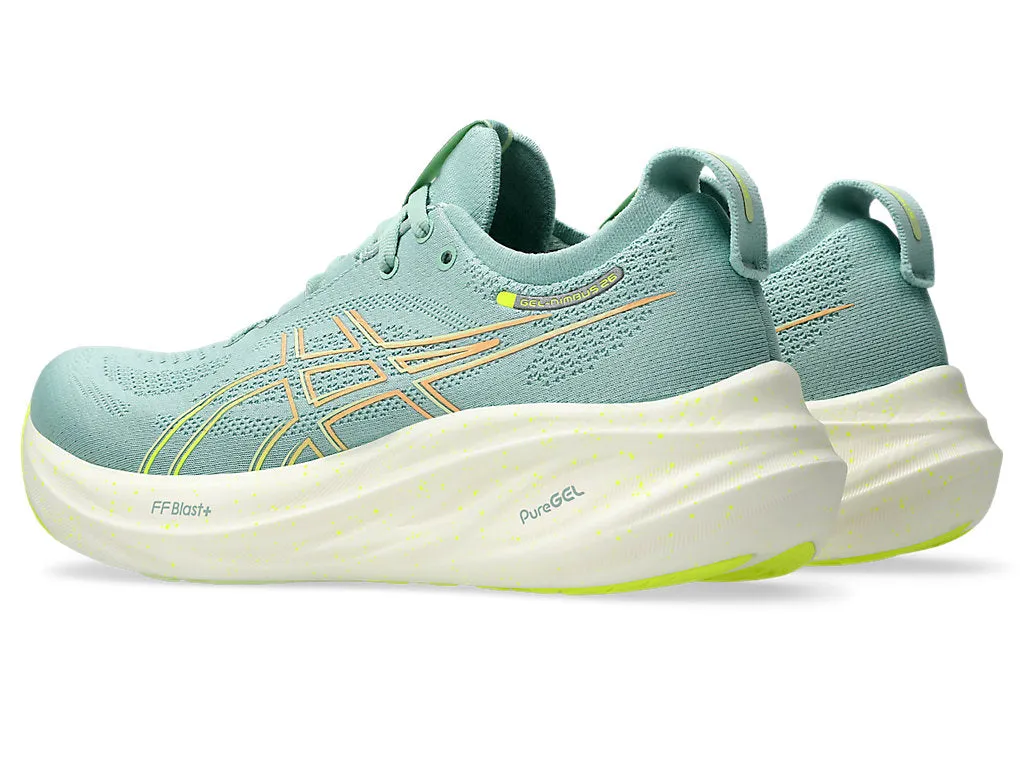 Asics Damen Gel Nimbus 26 - Hell Celadon/Sicherheitsgelb (1012B601-301) Asics Laufschuhe