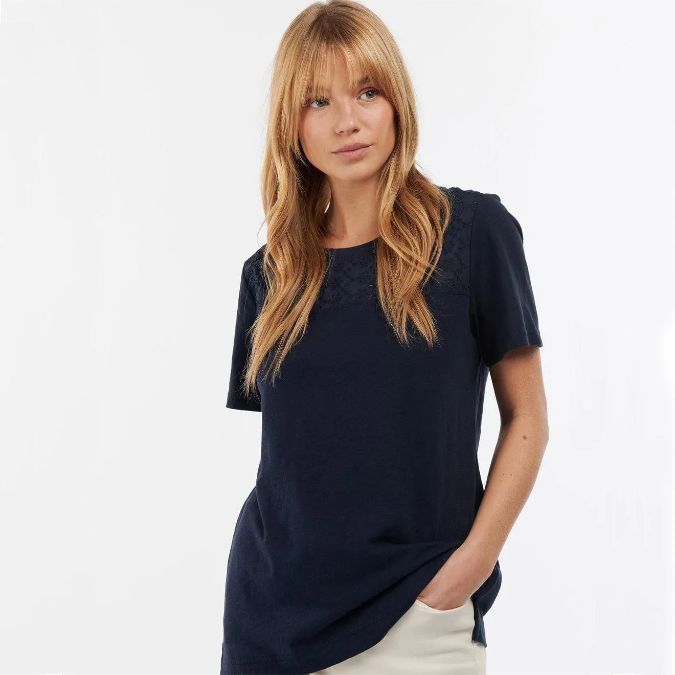 Barbour Damen Barmouth Top Marine Kleidung Barbour
