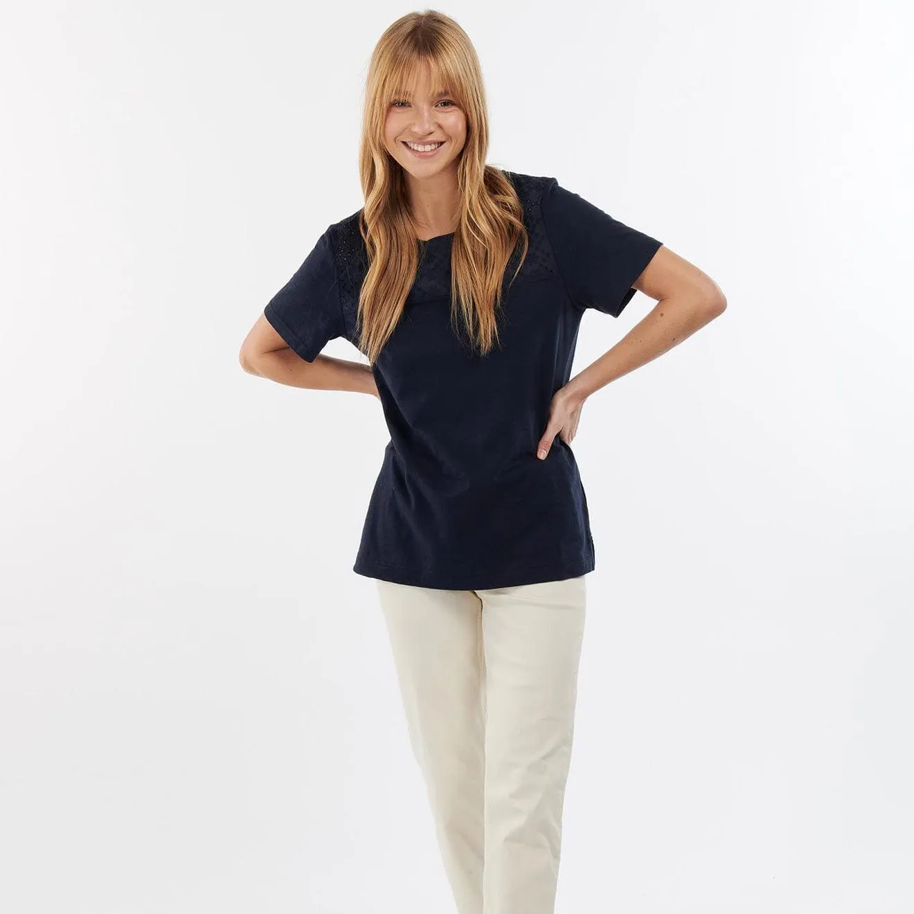 Barbour Damen Barmouth Top Marine Kleidung Barbour