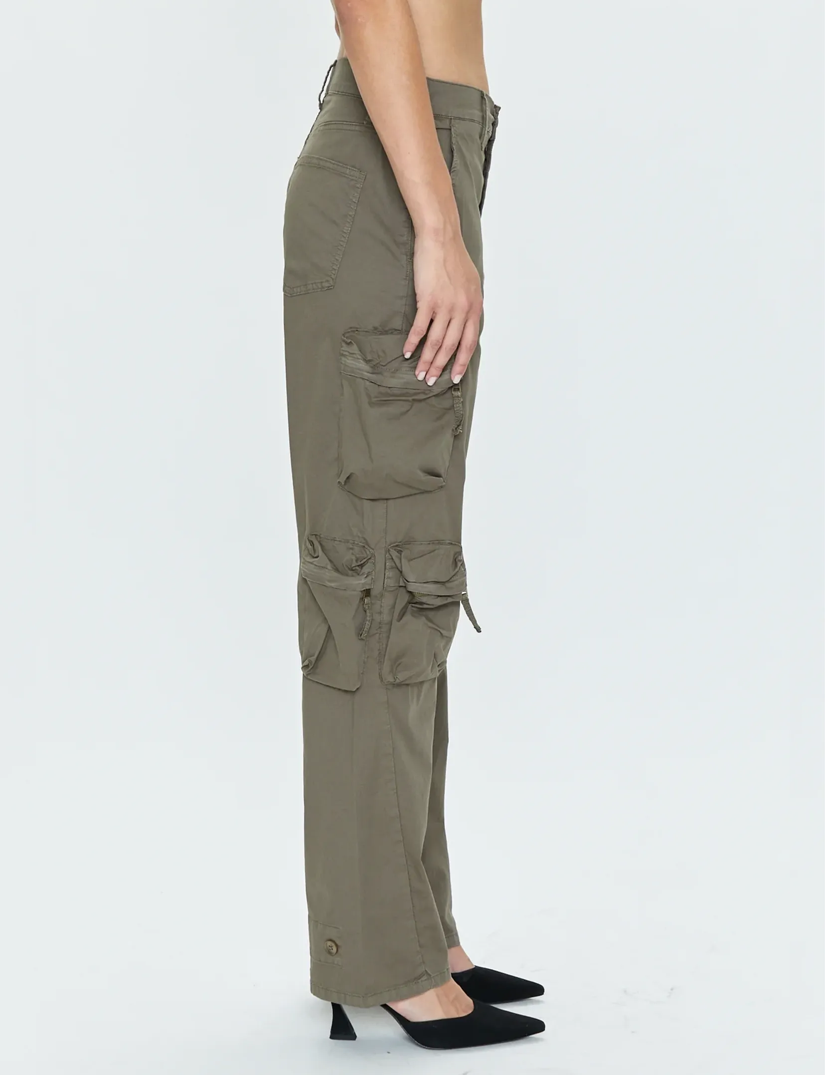 Bobbie Utility Mid Rise Loose Straight Cargo, Dunkeloliv Kleidung_pistola