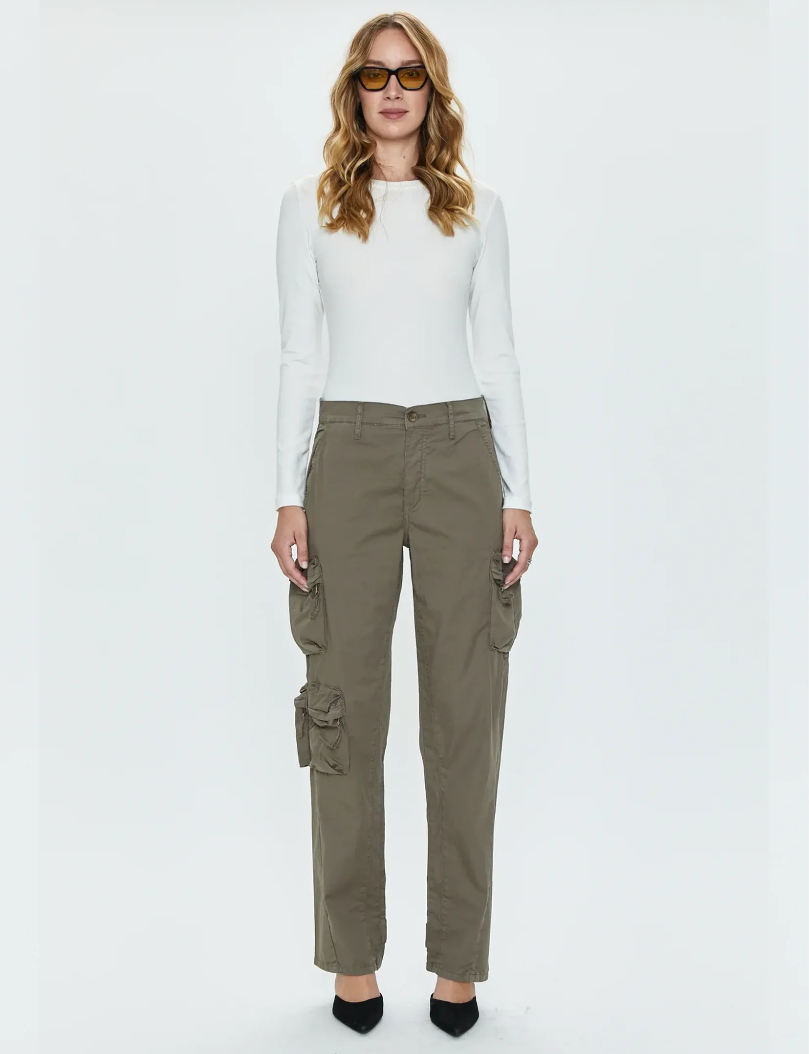 Bobbie Utility Mid Rise Loose Straight Cargo, Dunkeloliv Kleidung_pistola