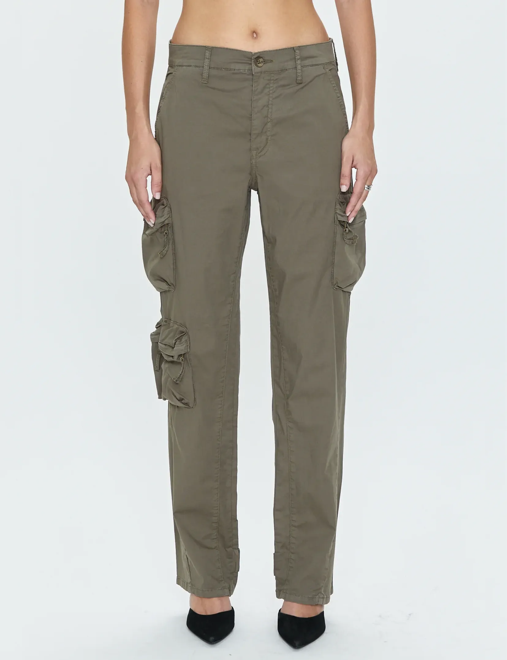 Bobbie Utility Mid Rise Loose Straight Cargo, Dunkeloliv Kleidung_pistola