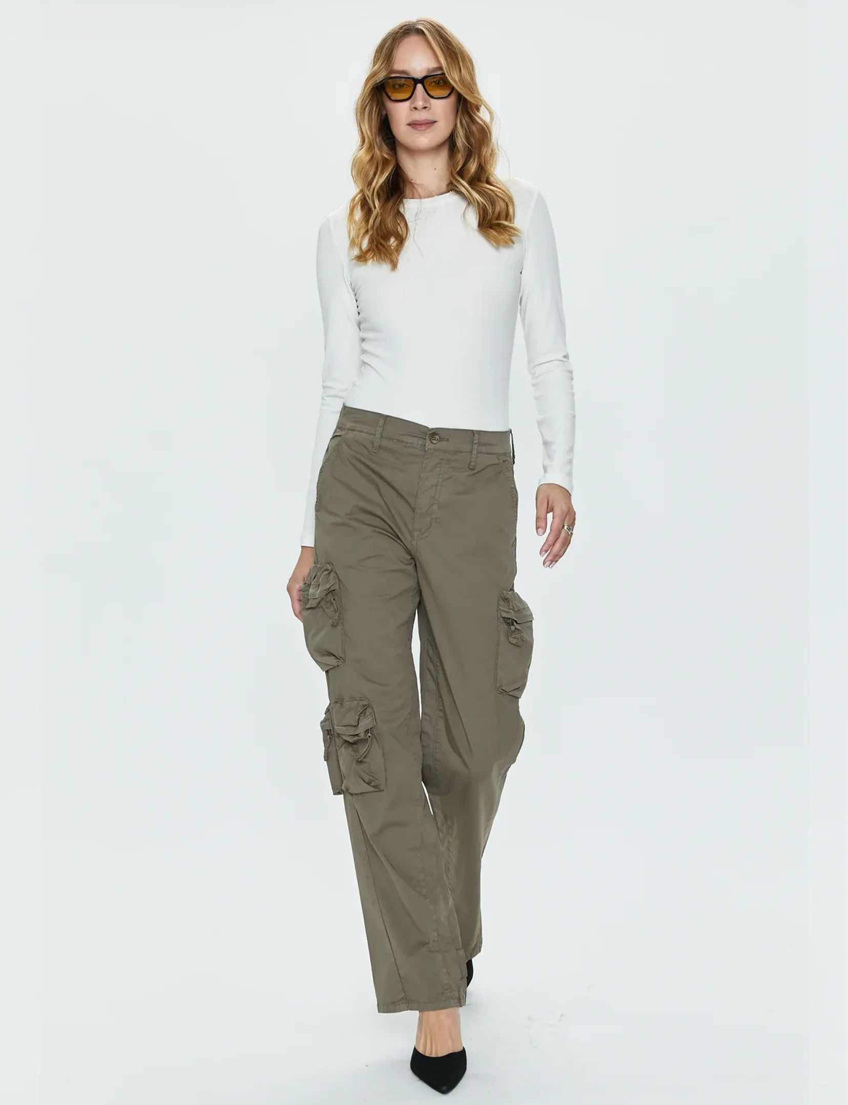 Bobbie Utility Mid Rise Loose Straight Cargo, Dunkeloliv Kleidung_pistola