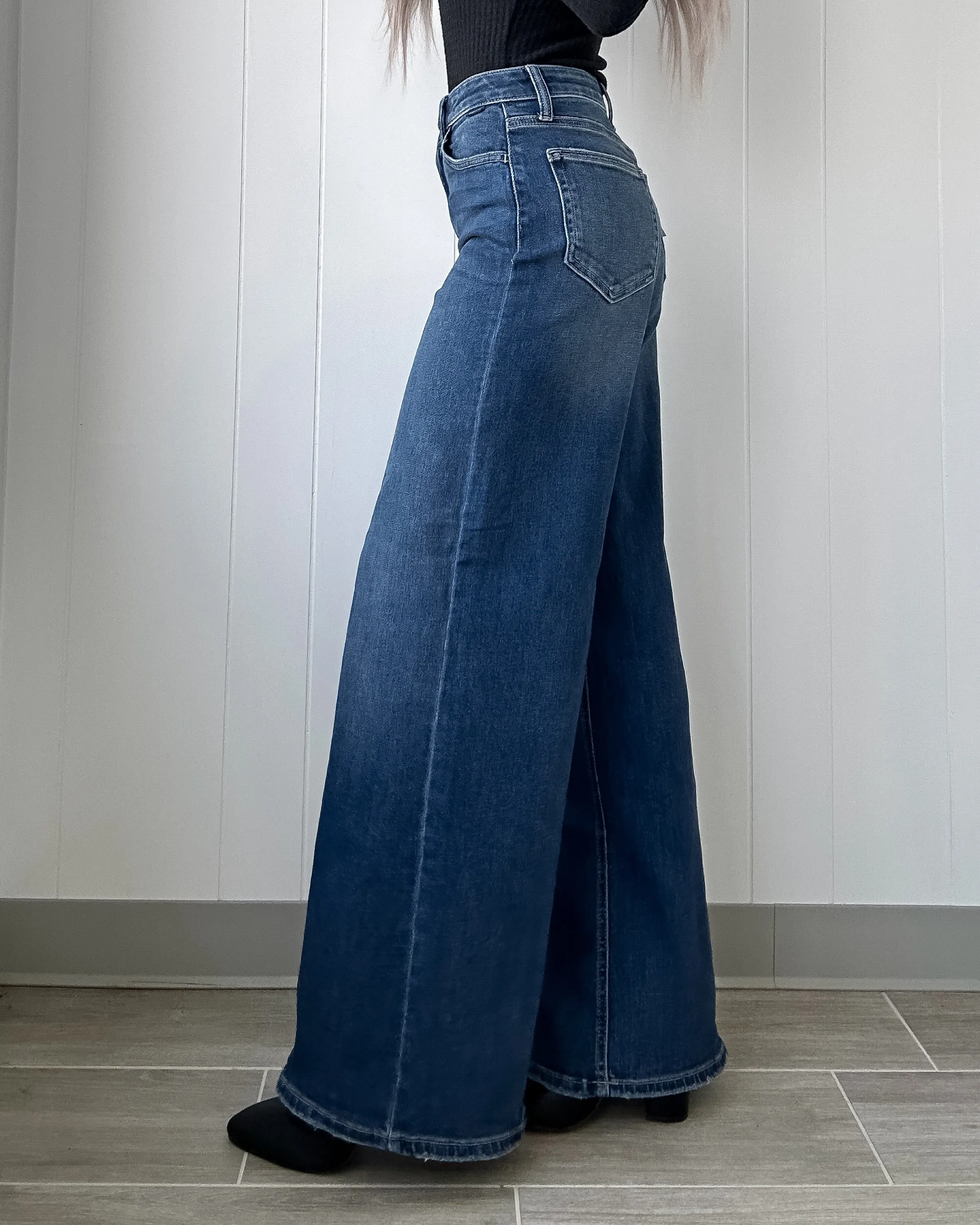 Bree High Rise Weit geschnittene Jeans - Dunkelblau
