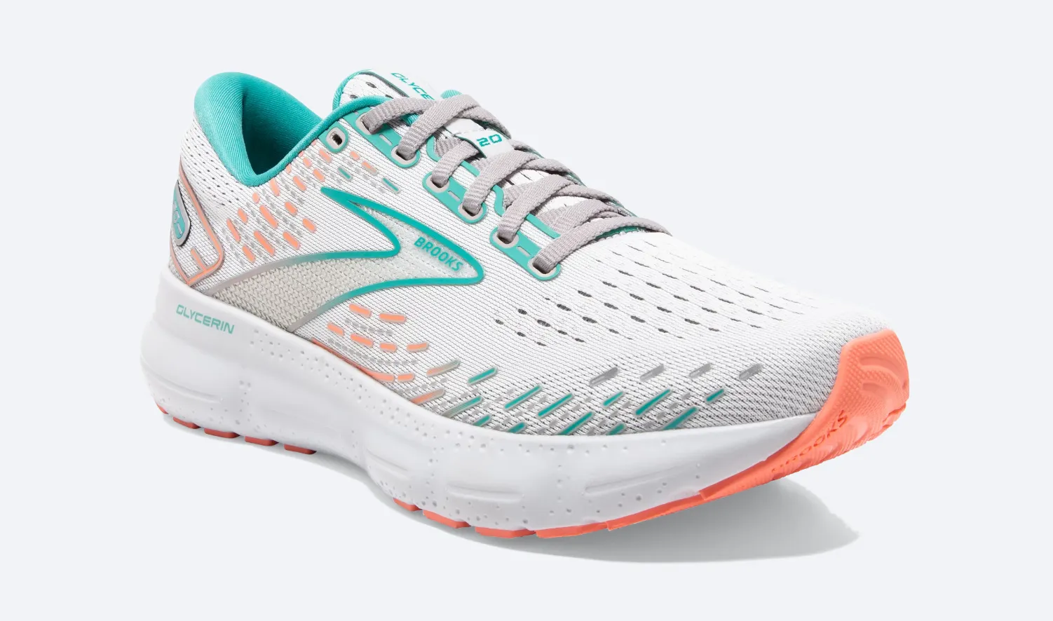 Brooks Damen Glycerin 20 Weit - Auster/Latigo Bay/Koralle (1203691D061) Brooks