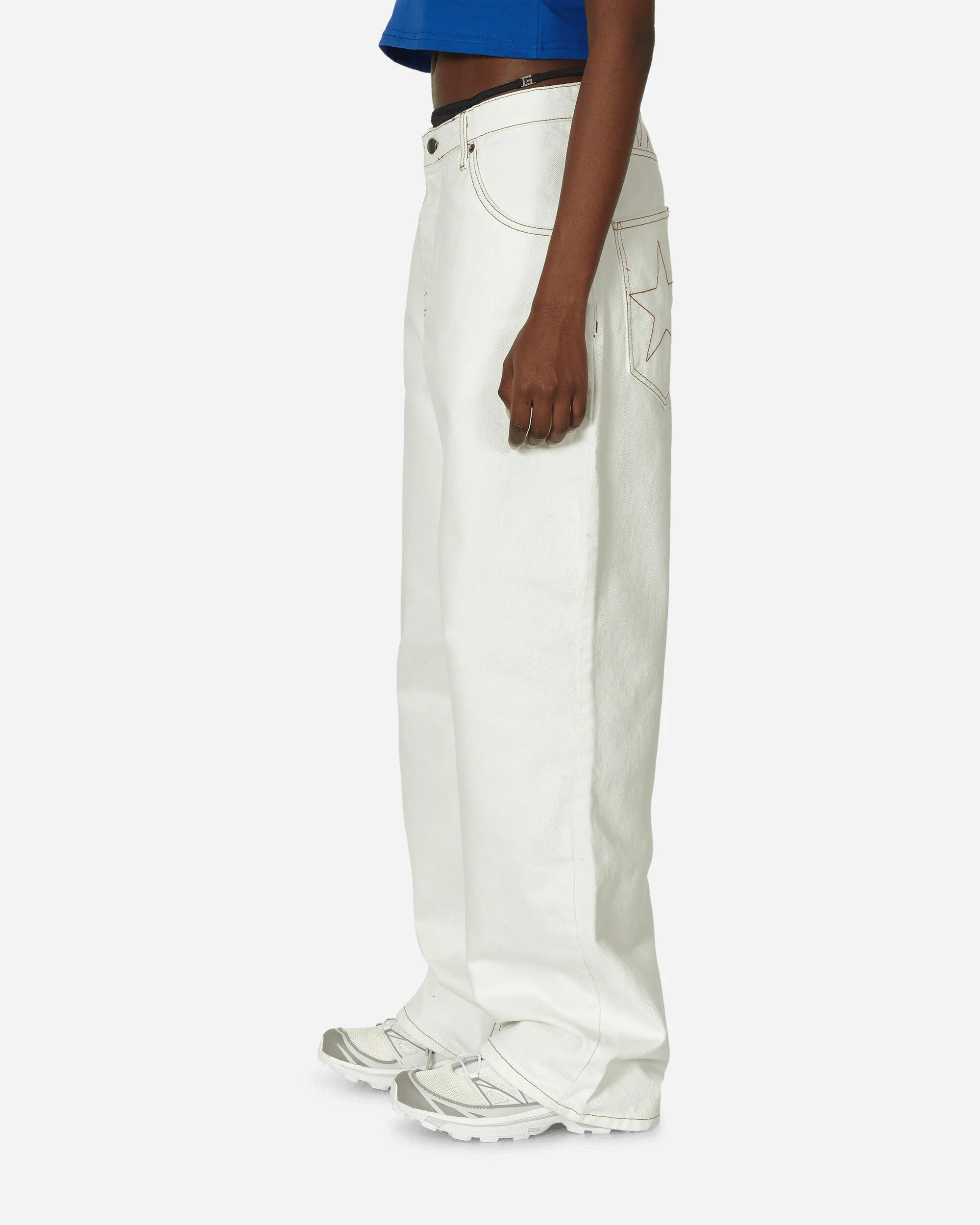 Canvas Baggy Jeans in Creme