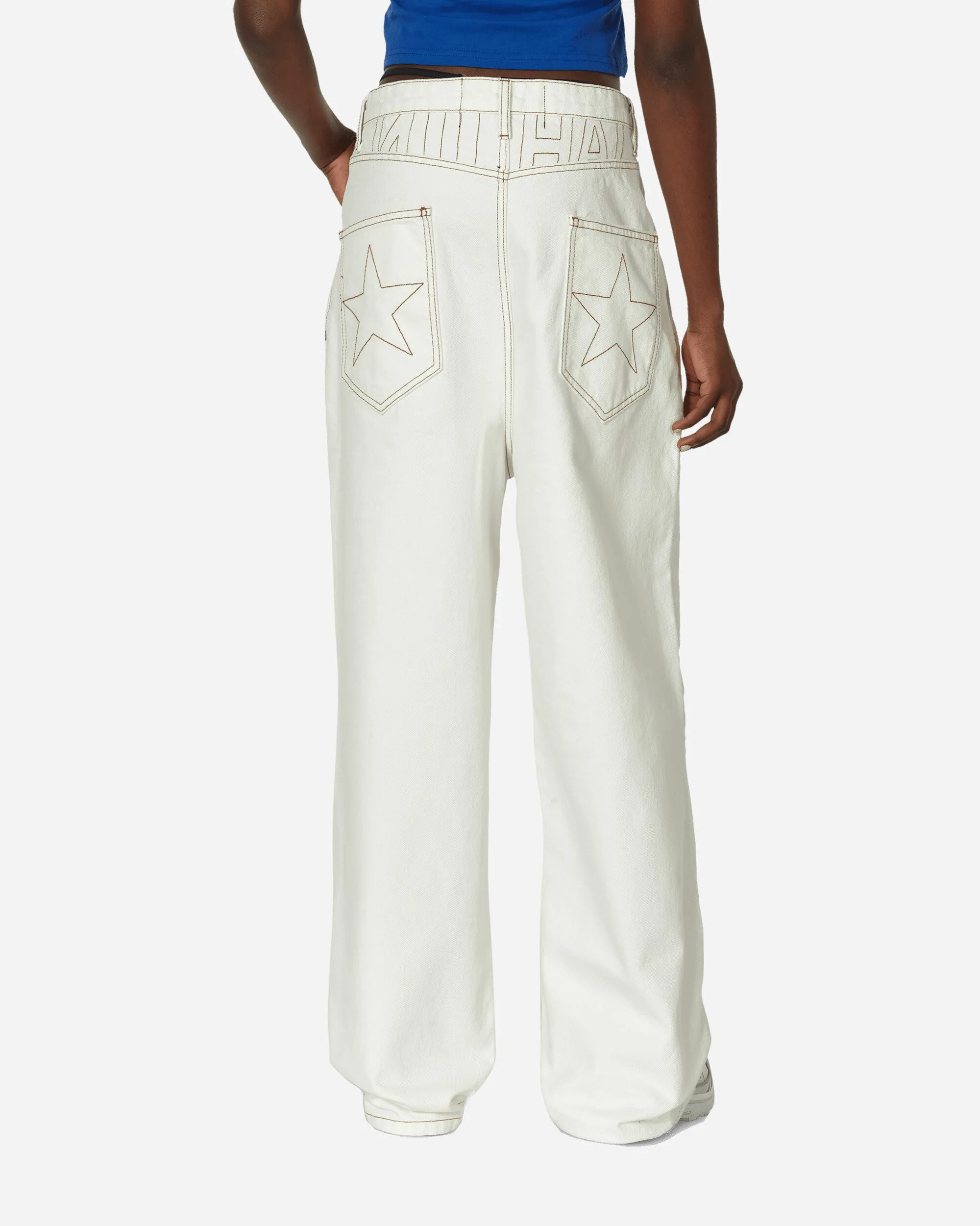 Canvas Baggy Jeans in Creme