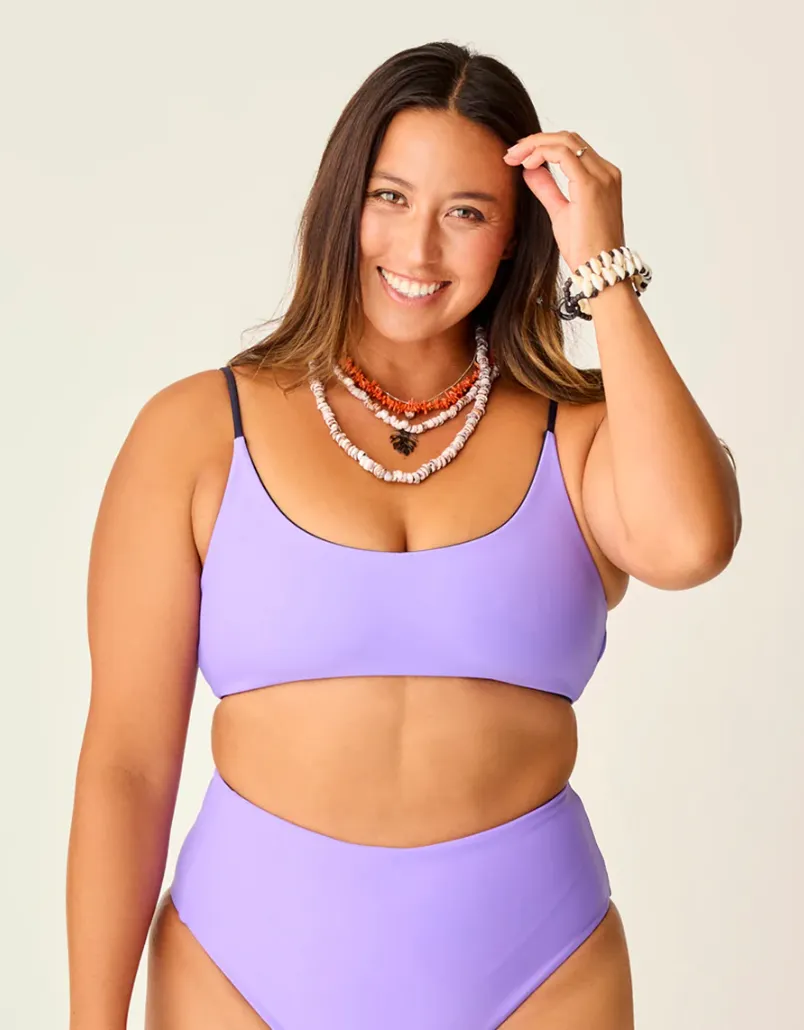CARVE DESIGNS Escondido Kompressions-Bikini-Oberteil - Marineblau/Aster