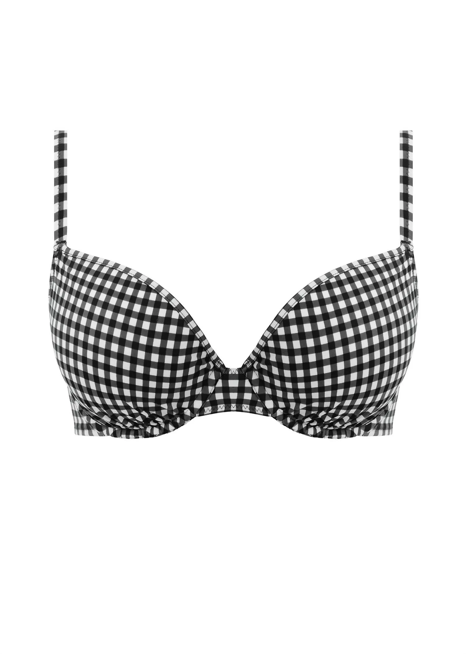 Check-In Bikini-Oberteil mit Bügel und geformter Cups in Schwarz/Weiß