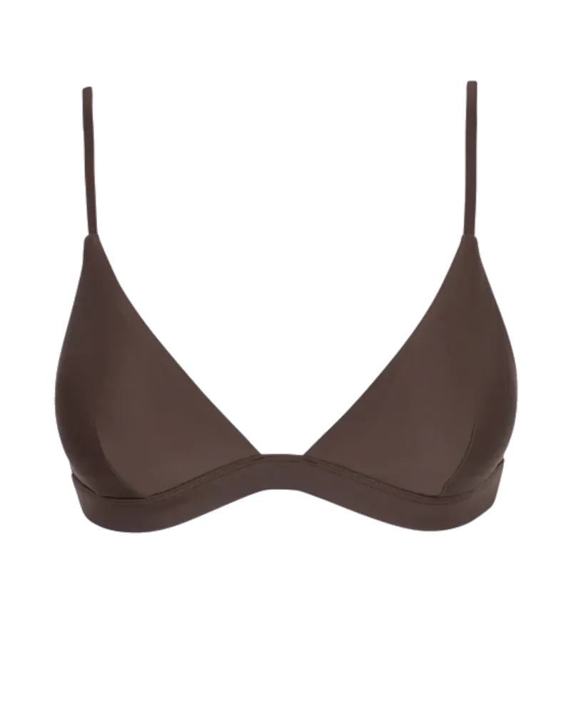 Klassisches Bralette-Bikini-Oberteil in Schokolade