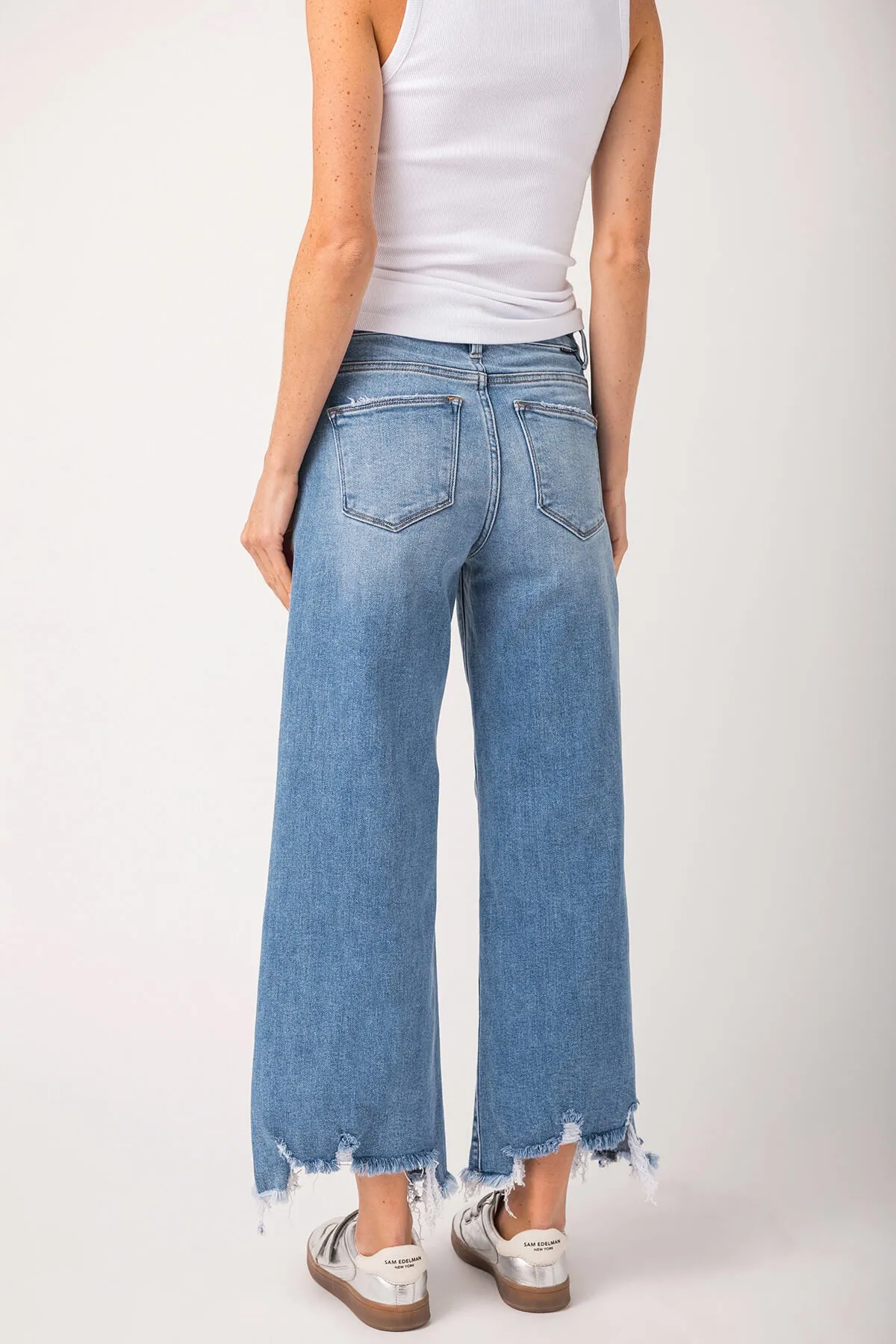Kleidung Risen Jeans Risen Bobbie Rise Step Hem Crop Weitbeinige Jeans