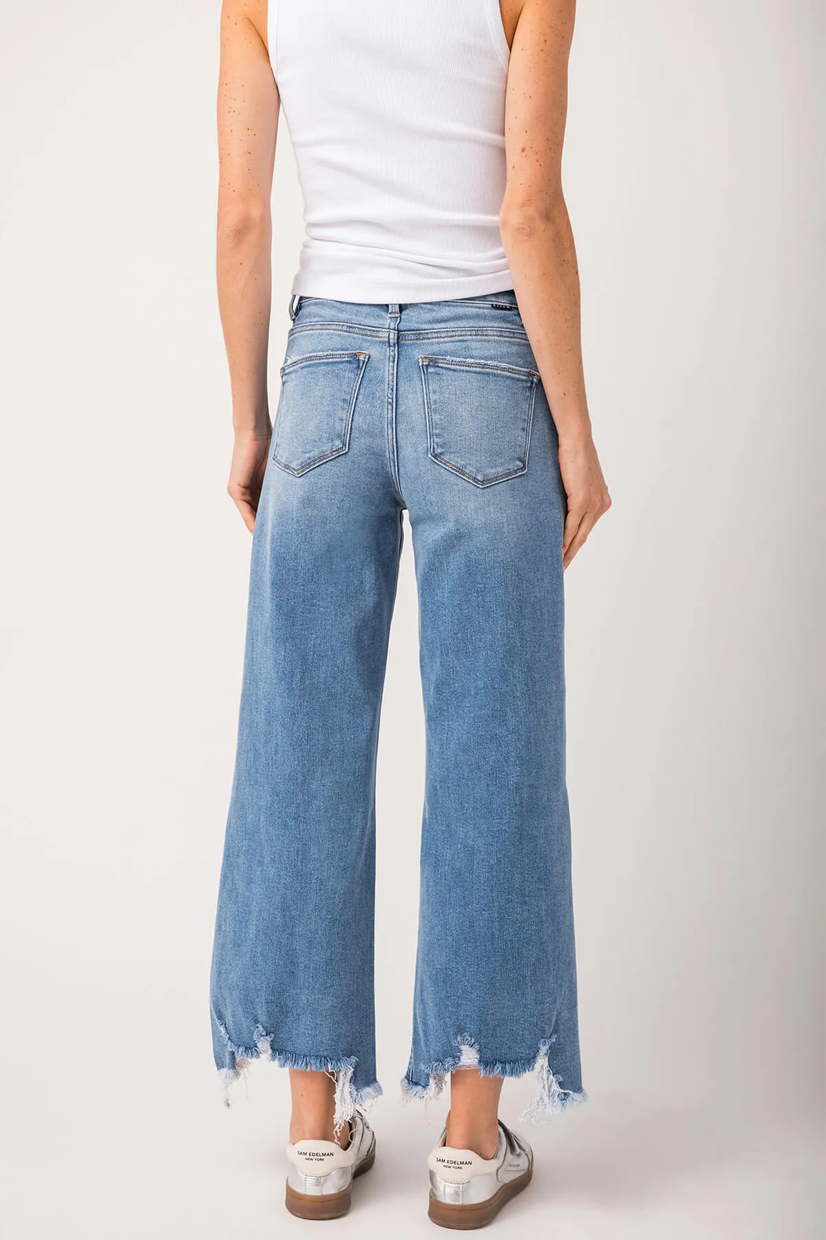 Kleidung Risen Jeans Risen Bobbie Rise Step Hem Crop Weitbeinige Jeans