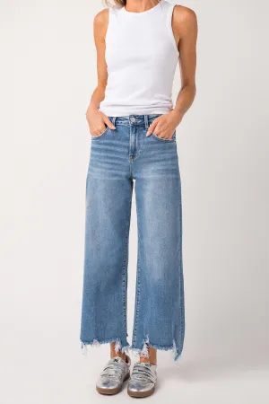 Kleidung Risen Jeans Risen Bobbie Rise Step Hem Crop Weitbeinige Jeans