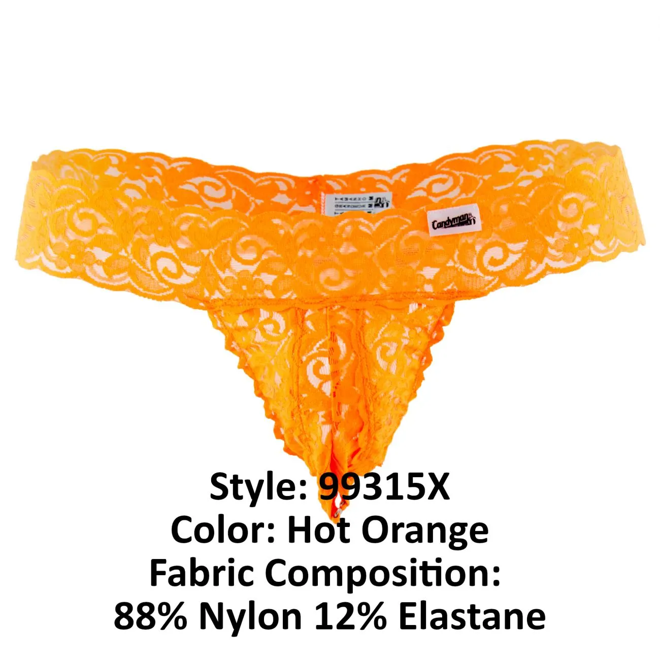 Bekleidung_Candyman_Herrenunterwäsche CandyMan 99315X Guck-Guck-Spitzen-Tangas Farbe Knallorange