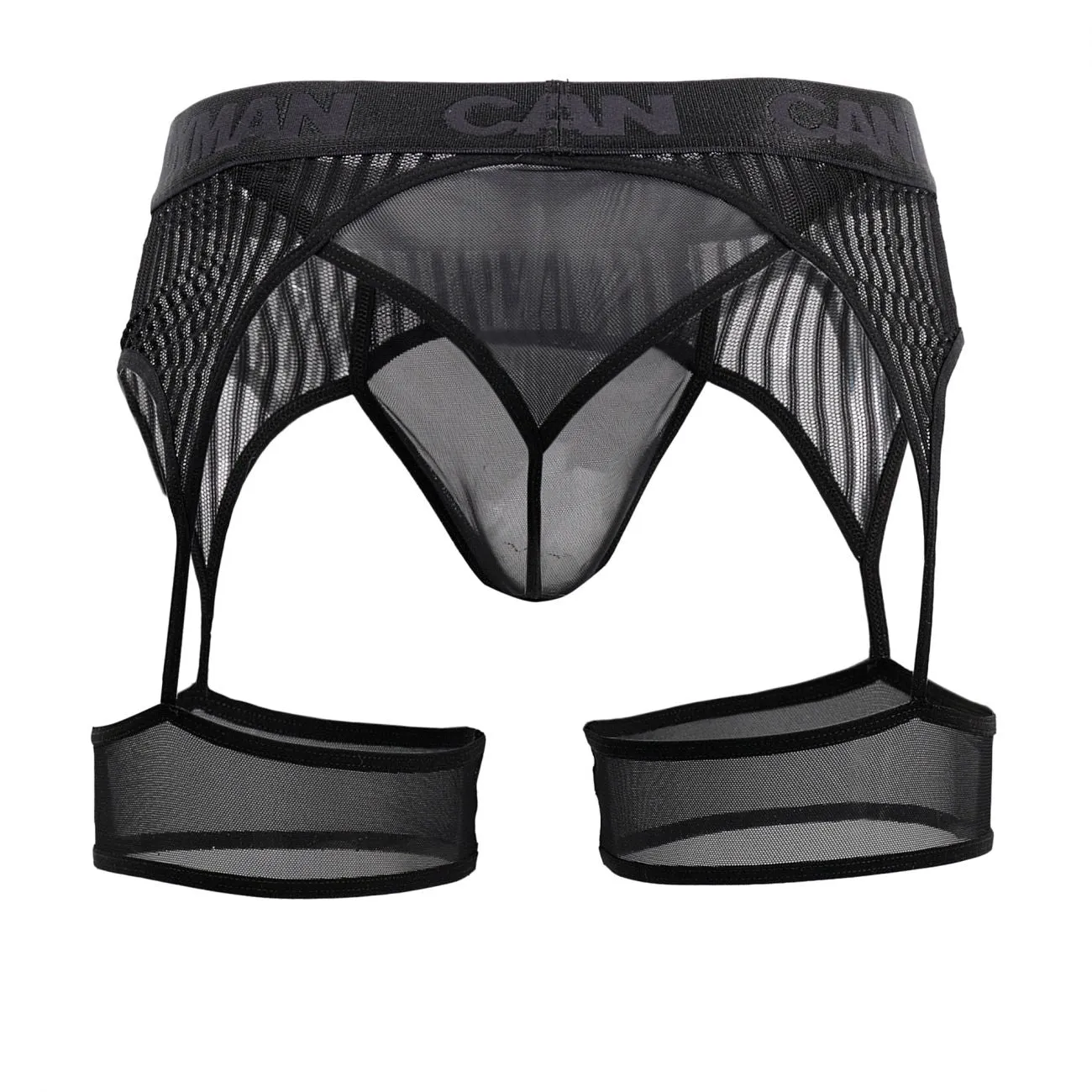Bekleidung_Candyman_Herrenunterwäsche CandyMan 99403 Streifen Gaterbelt Tangas Farbe Schwarz