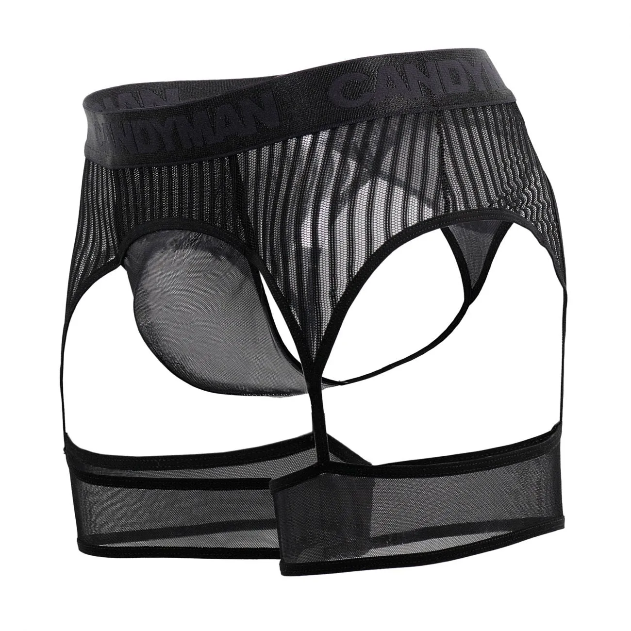 Bekleidung_Candyman_Herrenunterwäsche CandyMan 99403 Streifen Gaterbelt Tangas Farbe Schwarz