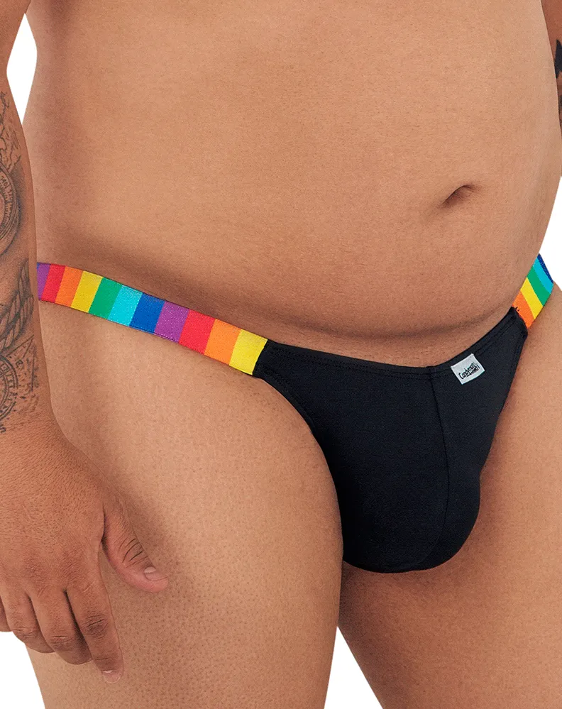 Bekleidung_Candyman_Herrenunterwäsche Candyman 99536x Bikini-Jockstrap Schwarz Gestreift