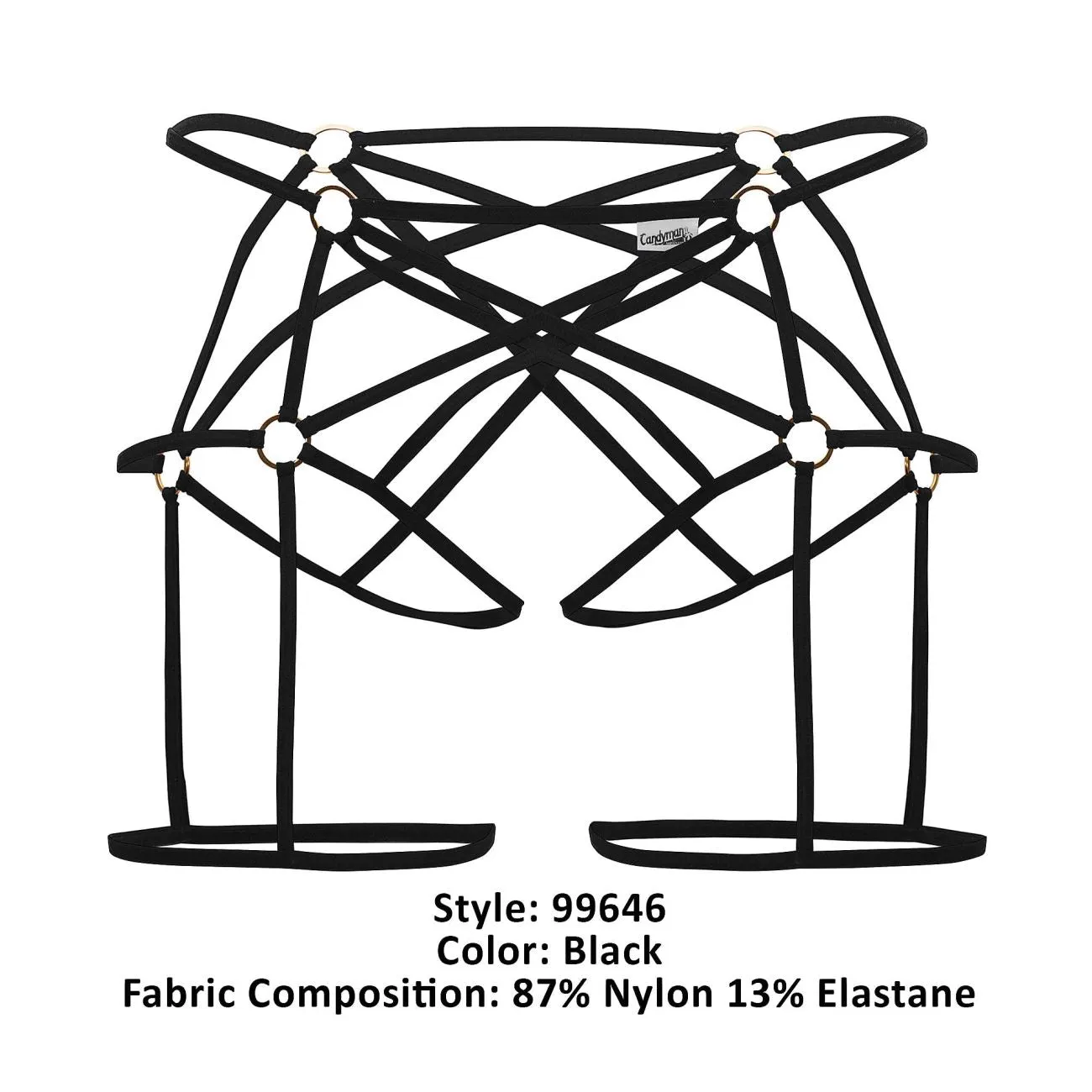 Bekleidung_Candyman_Herrenunterwäsche CandyMan 99646 Cage Jockstrap Farbe Schwarz