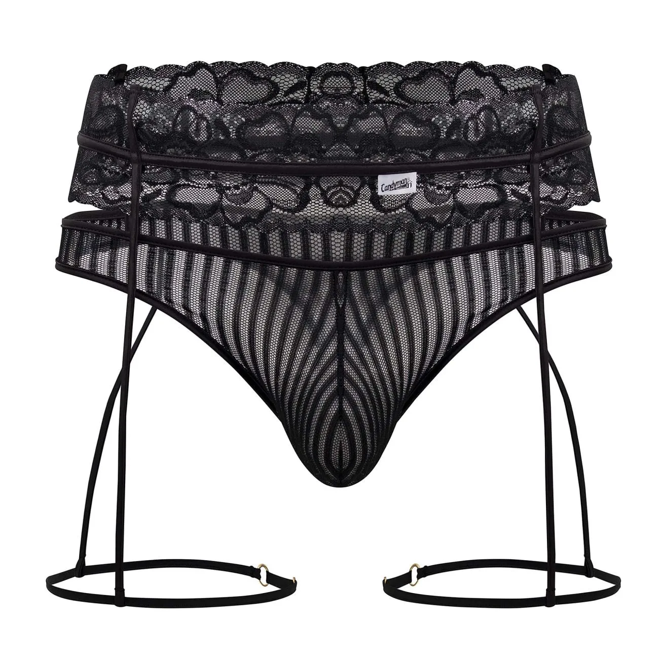 Bekleidung_Candyman_Herrenunterwäsche CandyMan 99648 Strumpfhalter-Tangas Farbe Schwarz