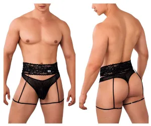 Clothing_Candyman_Mens Underwear CandyMan 99648 Garter Thongs Color Black