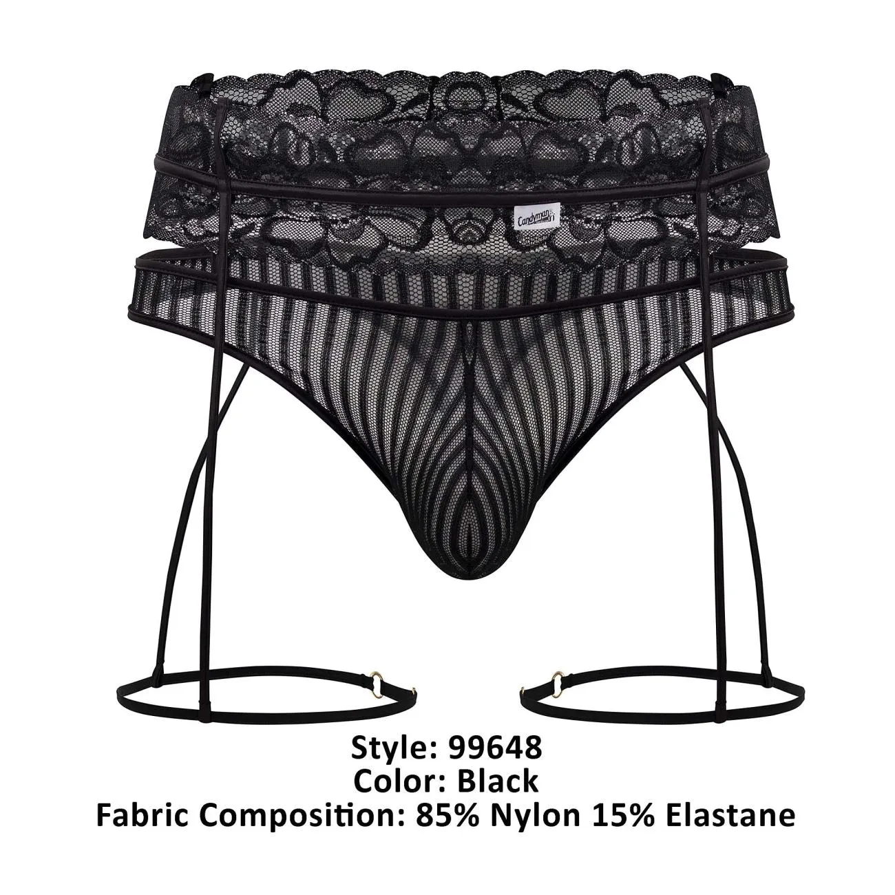 Bekleidung_Candyman_Herrenunterwäsche CandyMan 99648 Strumpfhalter-Tangas Farbe Schwarz