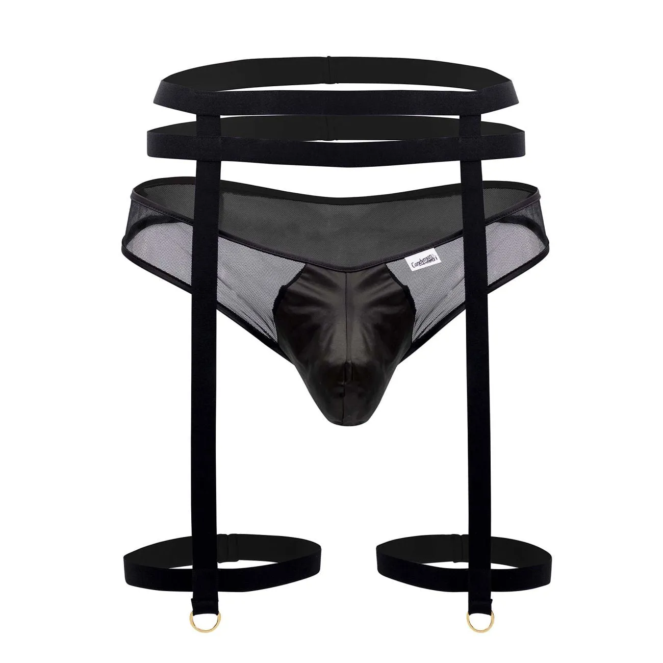 Bekleidung_Candyman_Herrenunterwäsche CandyMan 99677 Strumpfhalter-Tanga-Zweiteiler Farbe Schwarz