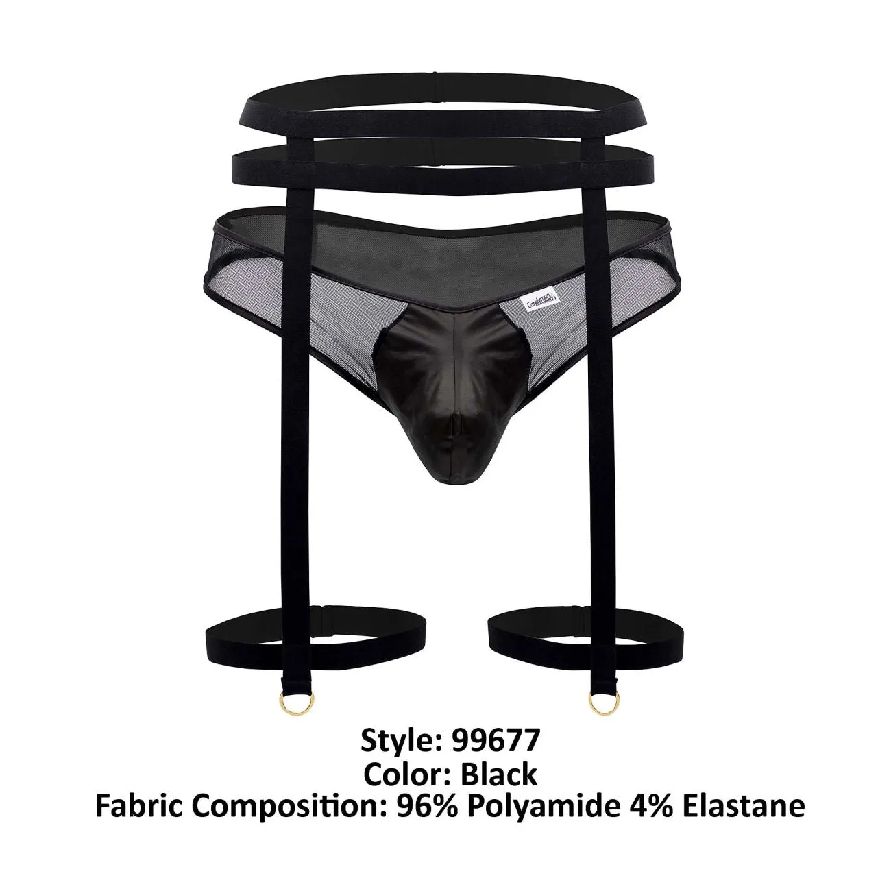Bekleidung_Candyman_Herrenunterwäsche CandyMan 99677 Strumpfhalter-Tanga-Zweiteiler Farbe Schwarz