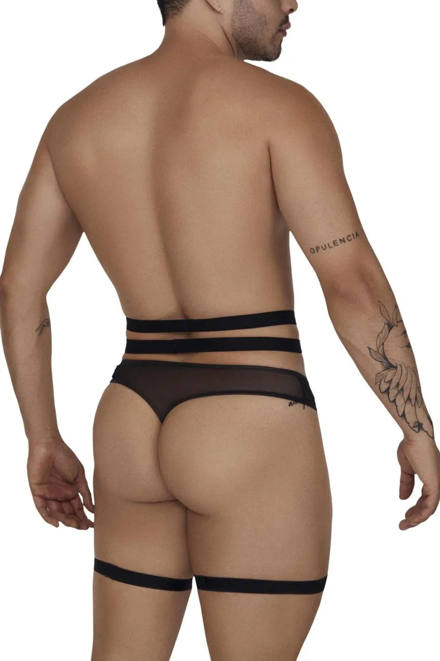 Bekleidung_Candyman_Herrenunterwäsche CandyMan 99677 Strumpfhalter-Tanga-Zweiteiler Farbe Schwarz