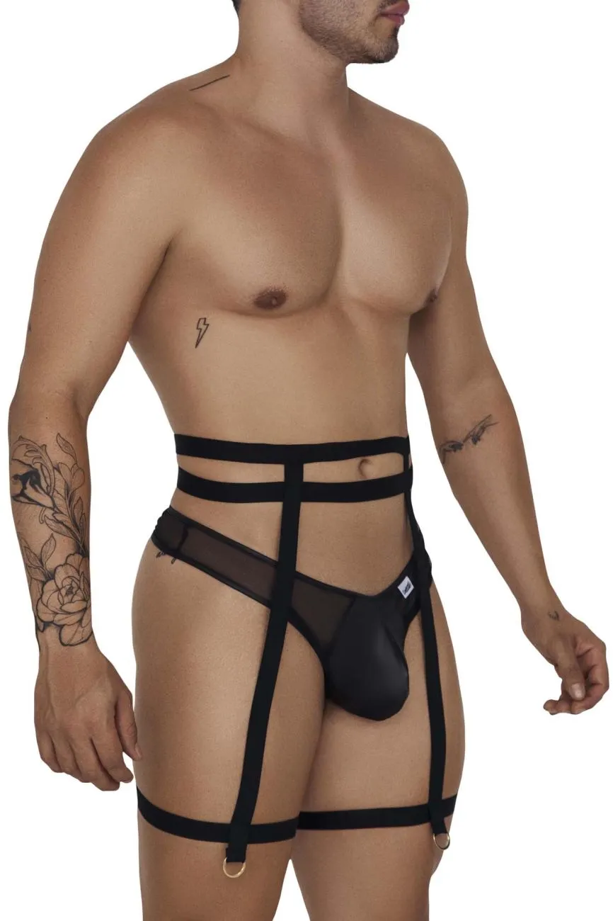 Bekleidung_Candyman_Herrenunterwäsche CandyMan 99677 Strumpfhalter-Tanga-Zweiteiler Farbe Schwarz