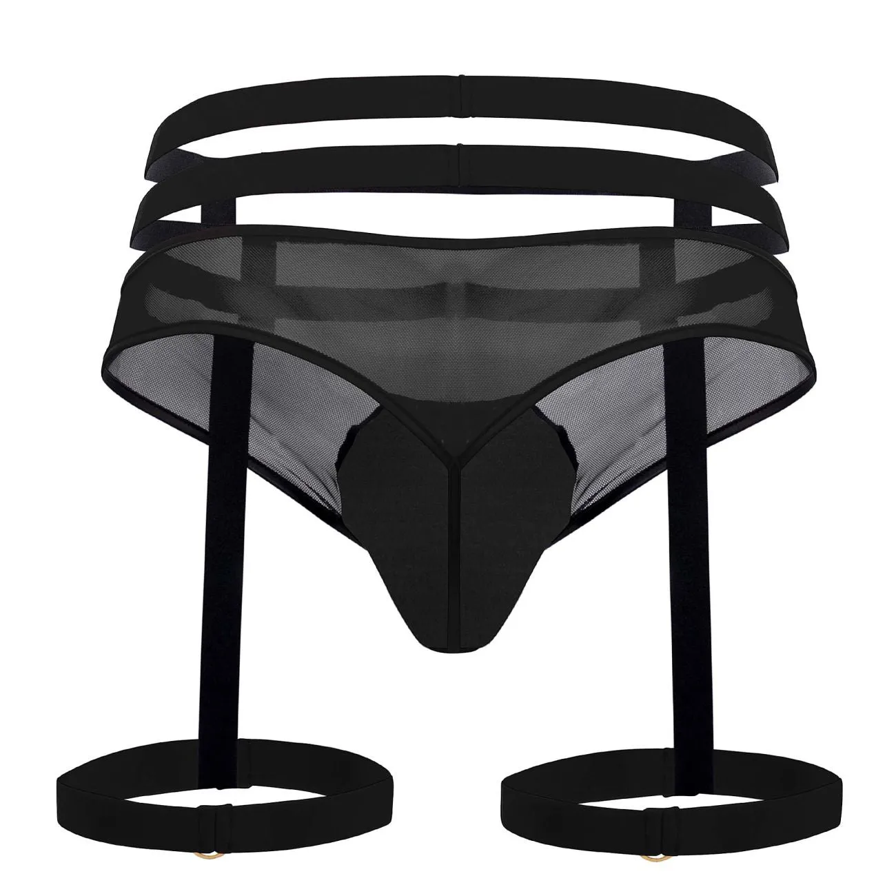 Bekleidung_Candyman_Herrenunterwäsche CandyMan 99677 Strumpfhalter-Tanga-Zweiteiler Farbe Schwarz