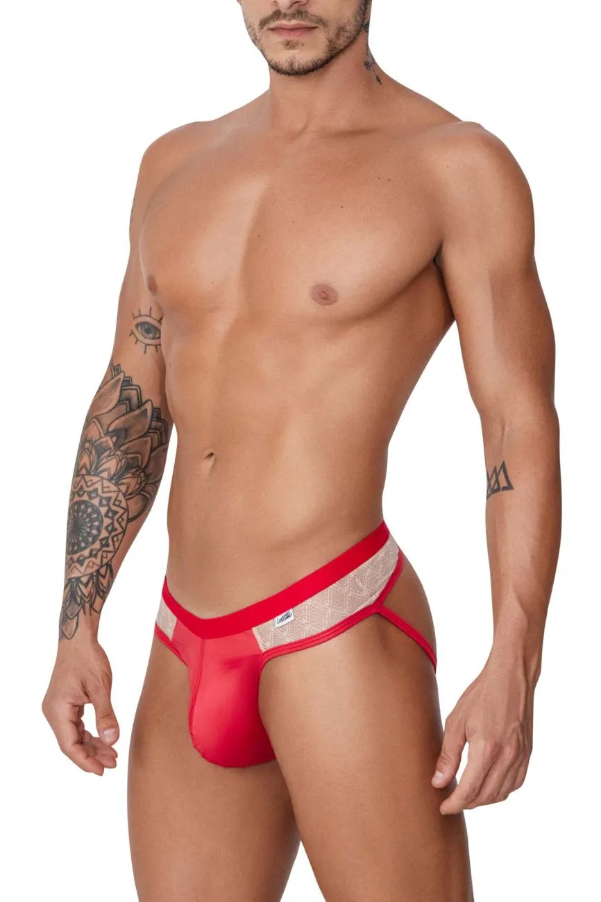 Bekleidung_Candyman_Herrenunterwäsche CandyMan 99763 Spitzen-Jockstrap Farbe Nude-Rot