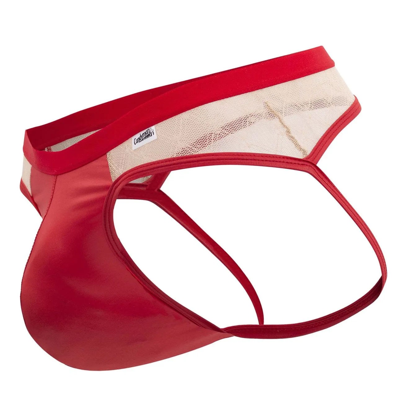 Bekleidung_Candyman_Herrenunterwäsche CandyMan 99763 Spitzen-Jockstrap Farbe Nude-Rot