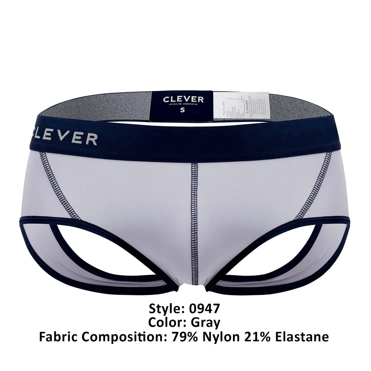 Clever Herrenunterwäsche Clever 0947 Einfacher Jockstrap Farbe Grau